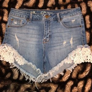 Lace Jean Shorts